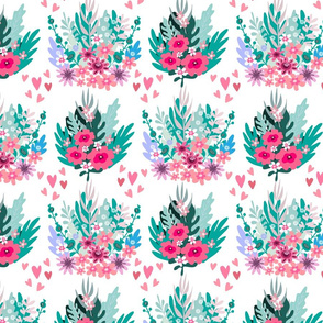 Flowers and hearts pattern 22