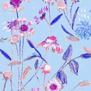 field flowers-medium blue