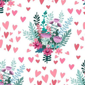 Flowers and hearts pattern 17