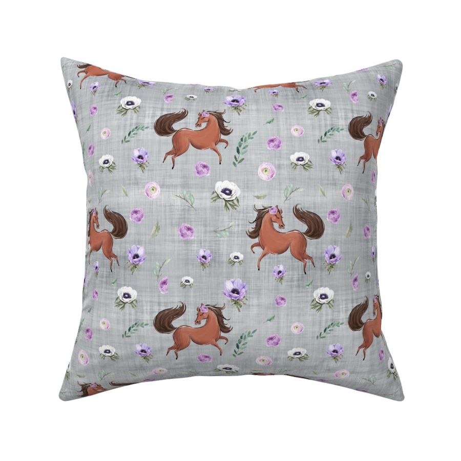 purple horse grey linen