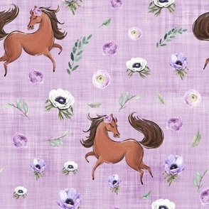 purple horse lilac linen