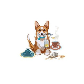 6“ Embroidery Pix - Corgi - Tea is Served!