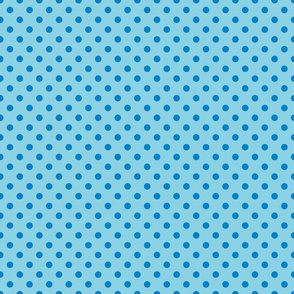 Polka Dots Turquoise Blue on light Blue