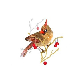 6” Embroidery Pix - Winter Cardinal - Female