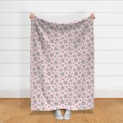 Sunny Flower Power! - greyscale on baby pink, medium 