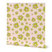 Sunny Flower Power! (gold) - baby pink, medium 