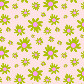 Sunny Flower Power! (gold) - baby pink, medium 
