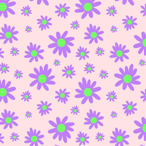 Sunny Flower Power! (purple) - baby pink, medium 