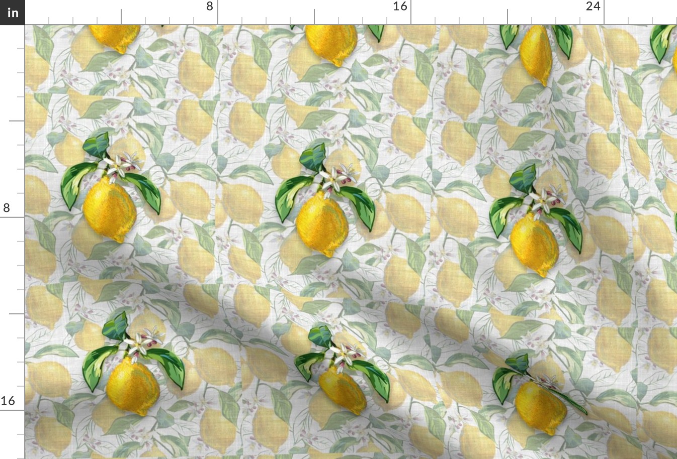 6” Embroidery Pix | Lemon Portrait |  Faux Texture