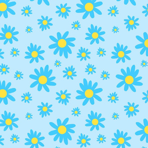 Sunny Flower Power! - baby blue, medium 