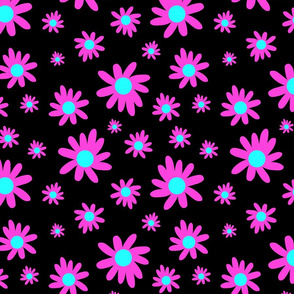 Sunny Flower Power! (magenta) - black, medium 