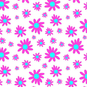 Sunny Flower Power! (magenta) - white, medium 