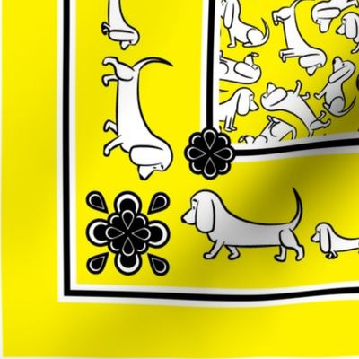 Doodle Basset Bandanas (Yellow)