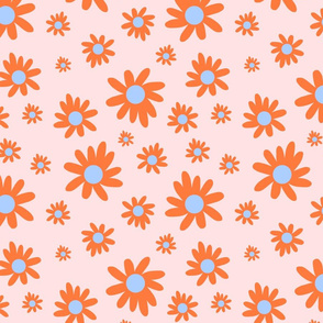 Sunny Flower Power! (orange) - baby pink, medium 