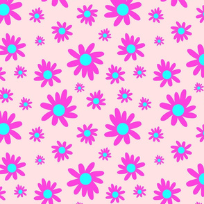 Sunny Flower Power! (magenta) - baby pink, medium 