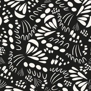 Black Organic Abstract Shapes on Cream | Black and White Collection by Sarah Price