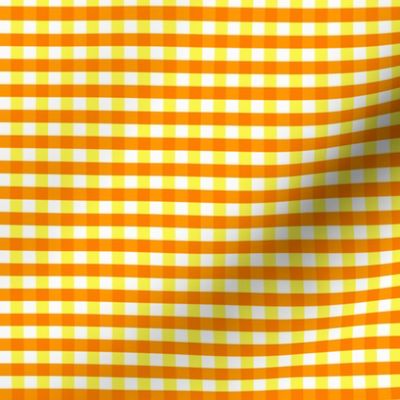 Gingham Orange and Yellow on white