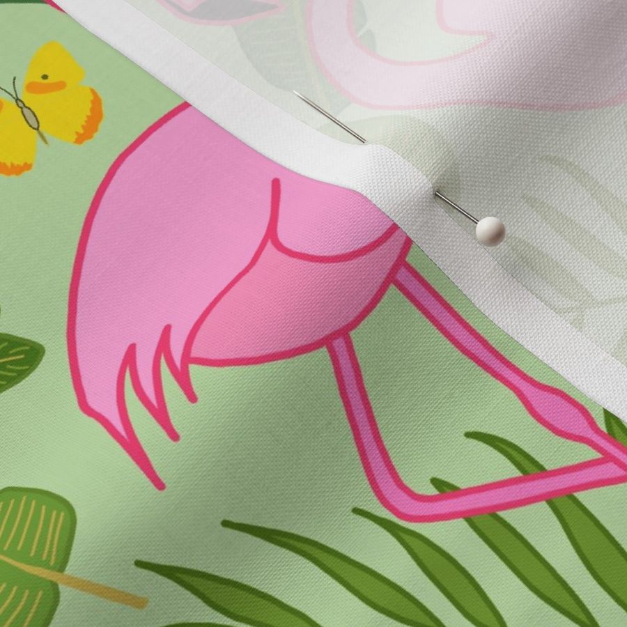 Flamboyant Flamingos #1 - mint green, medium