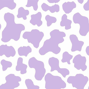 MEDIUM purple cow print fabric