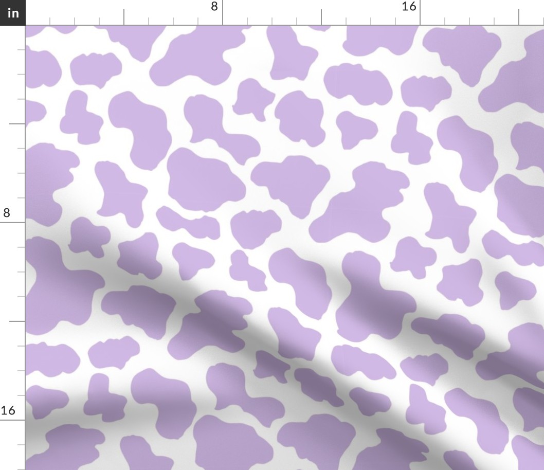 MEDIUM purple cow print fabric