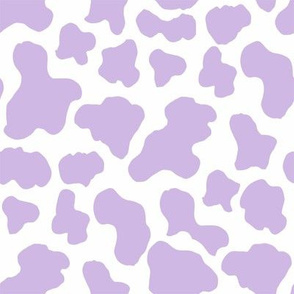 SMALL purple cow print fabric