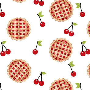 LARGE cherry pie fabric 