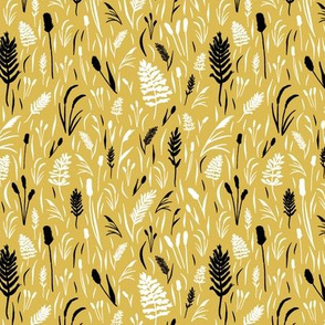 wild grasses ocher black white small