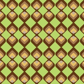 Retro graphic geometric pattern green brown