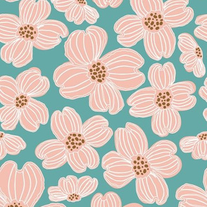 Spring Dogwood | Cotton Candy Pink and Teal