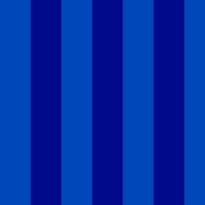 Large Sapphire Blue Awning Stripe Pattern Vertical in Navy Blue