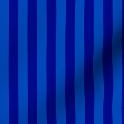 Sapphire Blue Awning Stripe Pattern Vertical in Navy Blue