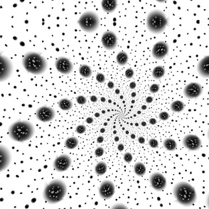 Swirly Dots in Black  & White_7x6