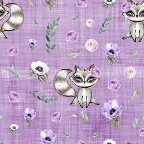 racoon purple linen