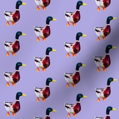 Painted duck print - lilac (small)