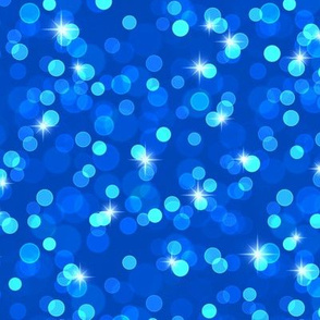 Sparkly Bokeh Pattern - Sapphire Blue Color