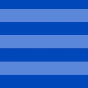 Large Sapphire Blue Awning Stripe Pattern Horizontal in Cornflower Blue