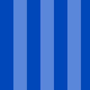 Large Sapphire Blue Awning Stripe Pattern Vertical in Cornflower Blue