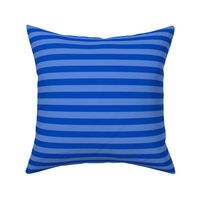 Sapphire Blue Awning Stripe Pattern Horizontal in Cornflower Blue