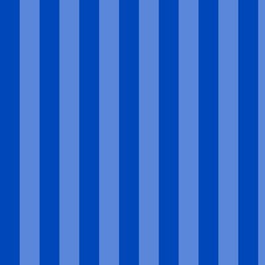 Sapphire Blue Awning Stripe Pattern Vertical in Cornflower Blue