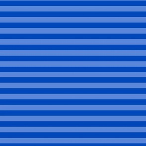 Sapphire Blue Bengal Stripe Pattern Horizontal in Cornflower Blue