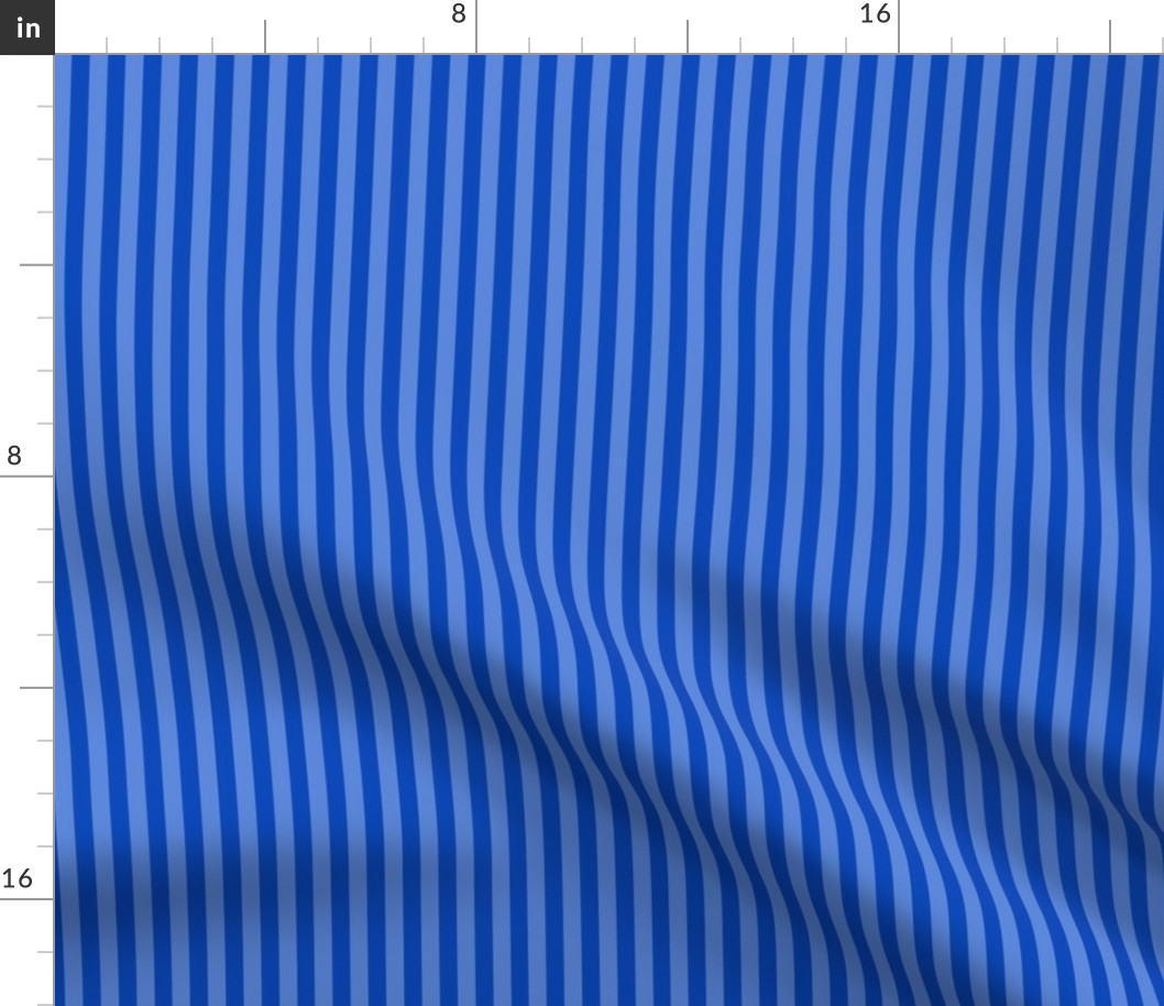 Sapphire Blue Bengal Stripe Pattern Vertical in Cornflower Blue