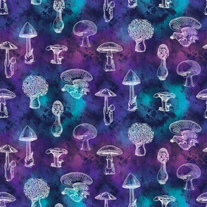 Wild Mushrooms on Jewel Tie Dye
