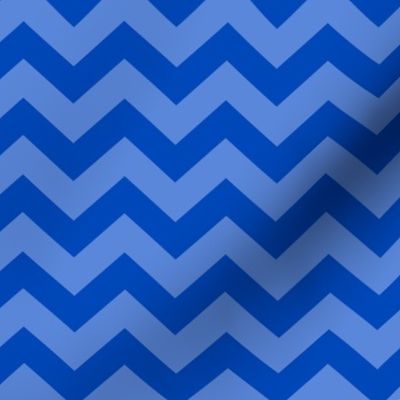 Chevron Pattern - Sapphire Blue and Cornflower Blue