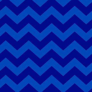 Chevron Pattern - Sapphire Blue and Navy Blue