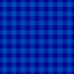 Gingham Pattern - Sapphire Blue and Navy Blue