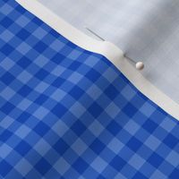 Small Gingham Pattern - Sapphire Blue and Cornflower Blue