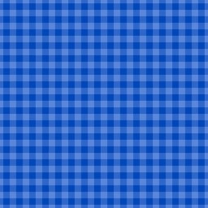 Small Gingham Pattern - Sapphire Blue and Cornflower Blue
