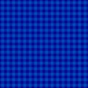 Small Gingham Pattern - Sapphire Blue and Navy Blue