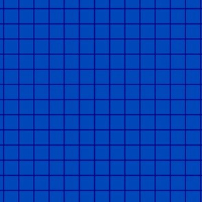 Grid Pattern - Sapphire Blue and Navy Blue