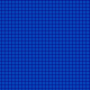 Small Grid Pattern  - Sapphire Blue and Navy Blue